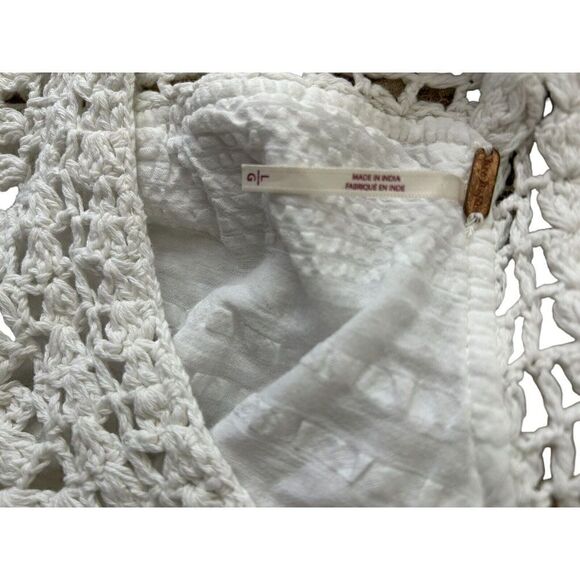 FREE PEOPLE Women’s Megan Crochet Top Shirt Sz Large Boho - Picture 4 of 6
